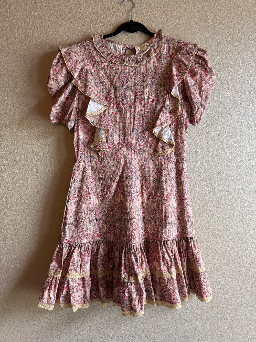 Anthropologie Ruffle Floral Mini Dress